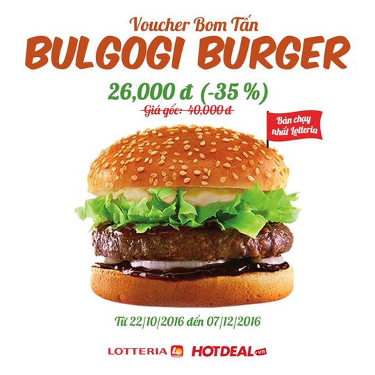 Lotteria burger Bulgogi giảm từ 40k còn 26k