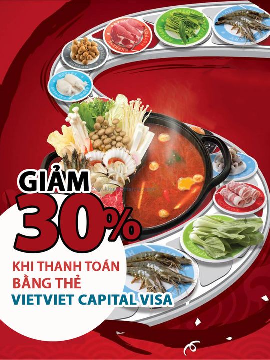 Kichi Kichi giảm 30% cho chủ thẻ Viet Capital Visa