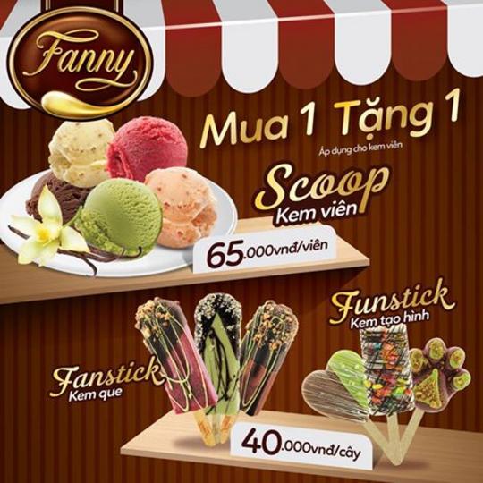Fanny Ice cream mua 1 tặng 1 khi tham gia sự kiện