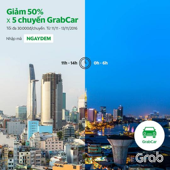 Grab giảm 50% khung giờ vàng