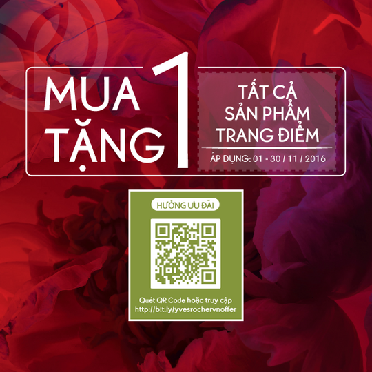 Yves Rocher mua 1 Tặng 1 Tất Cả Sản Phẩm Trang Điểm
