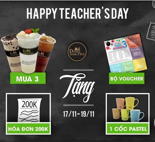 Ding Tea mua 3 Cốc Tặng 1 Bộ Voucher