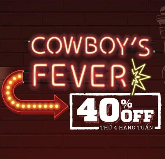 Cowboy Jack's giảm 40% thứ 4 hằng tuần