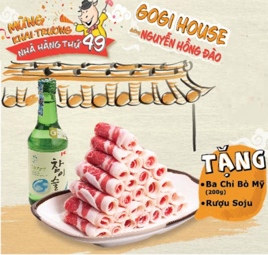 Gogi House tặng Bò Ba Chỉ Và Rượu Soju Cho Nhóm 4