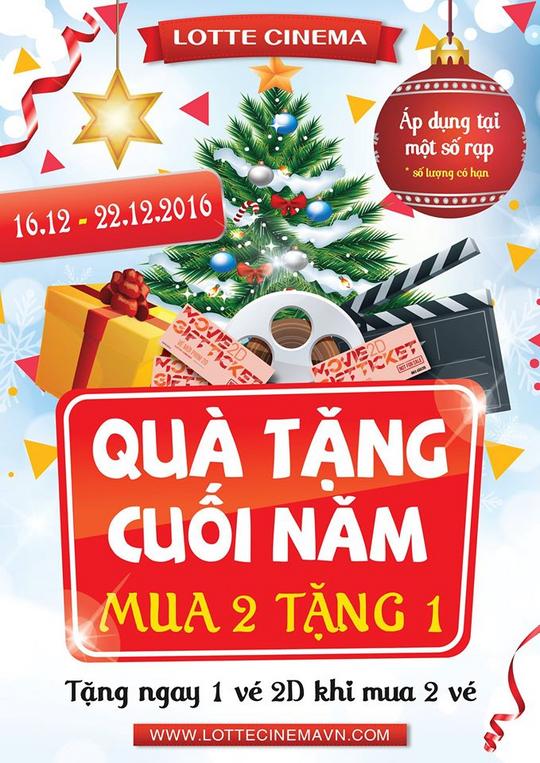 Lotte Cinema tặng 1 vé xem phim khi mua 2 vé