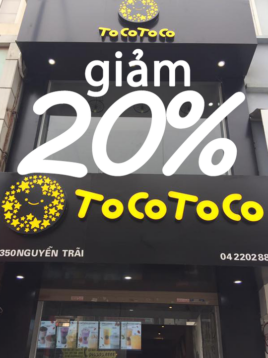 Tocotoco giảm 20% tại Nguyễn Trãi