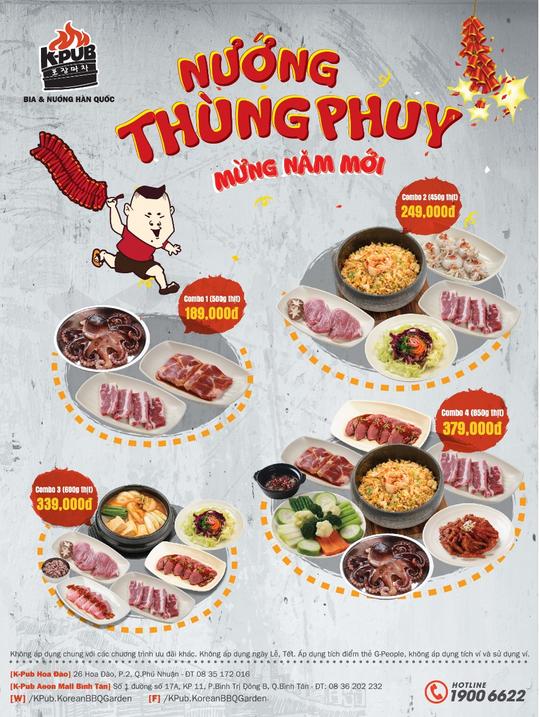 K-pub nướng thùng phuy đón năm mới chỉ từ 189k