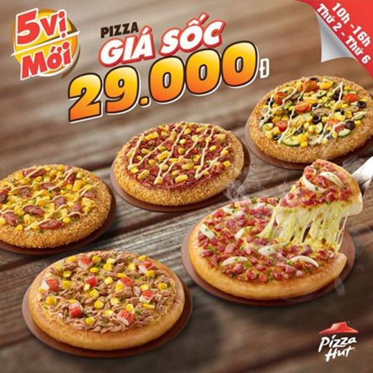 Pizza Hut 5 vị pizza mới giá chỉ từ 29k - Shopiness