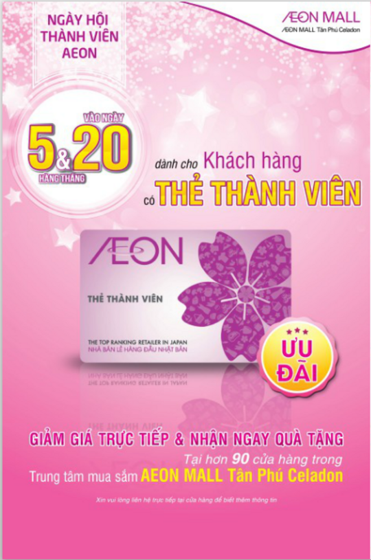 Aeon Mall giảm giá trực tiếp quà tặng nhiều quà tặng