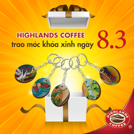 Highlands Coffee tặng móc khóa cho khách nữ khi order trà