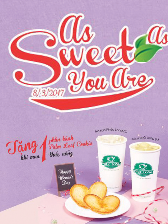 Phúc Long mua 1 ly trà sữa tặng 1 túi bánh 