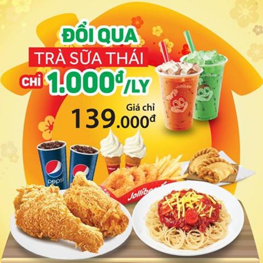 JolliBee đổi pepsi qua trà sữa chỉ 1000VNĐ