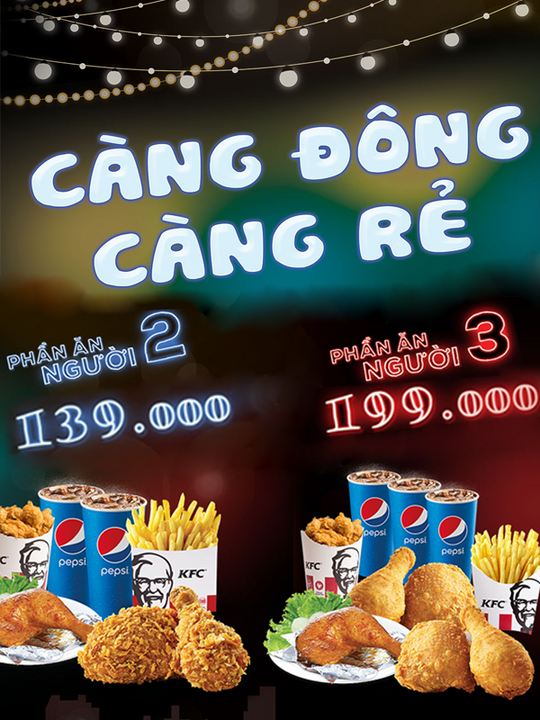 KFC combo giá từ 139K