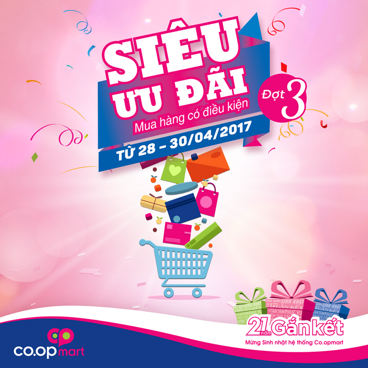 Coopmart mua hàng giá ưu đãi với hóa đơn từ 400K