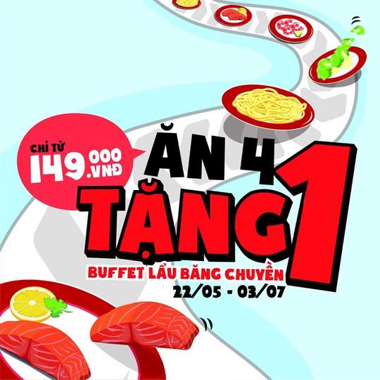 Kichi Kichi ưu đãi ăn 4 tặng 1