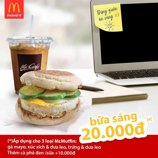 SC VivoCity combo McDonald's Breakfast giá chỉ 20K