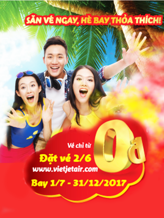 Vietjet Air vé máy bay giá 0 đồng