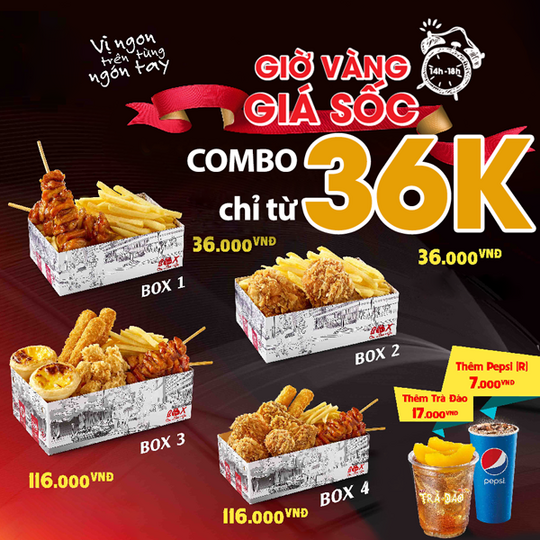 KFC combo Snack Box giá chỉ từ 36K