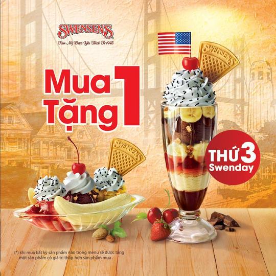 Swensen's VN mua 1 ly kem tặng 1 ly kem