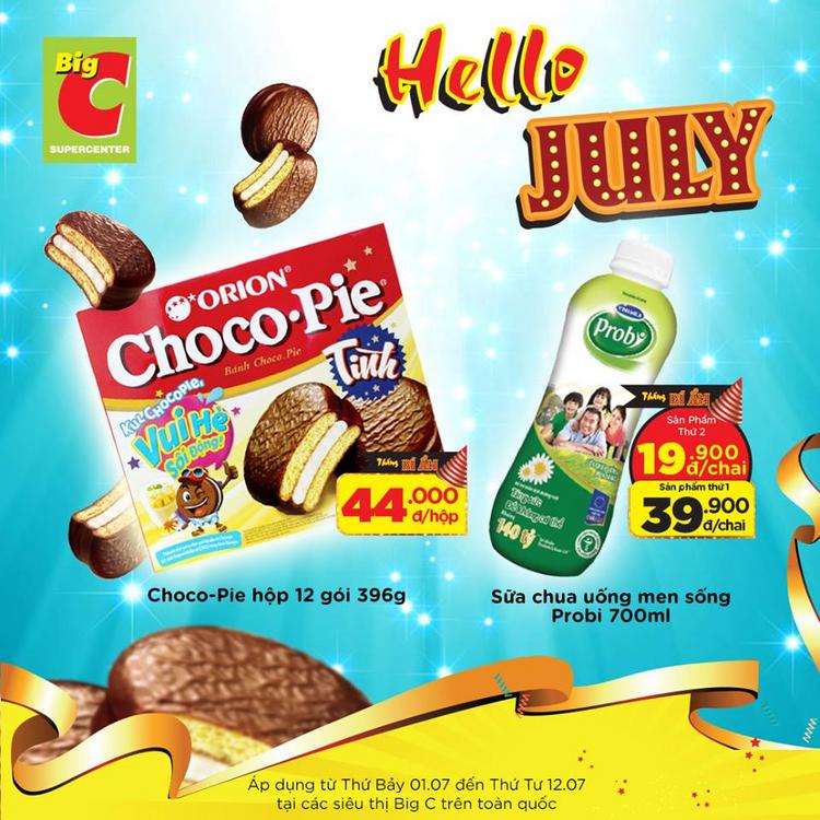 Big C giảm giá sữa Vinamilk và Choco-pie