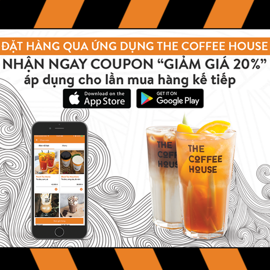 The Coffee House đặt hàng qua ứng dụng tặng voucher giảm 20%