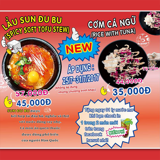 Hanuri Korean Fast Food check in 1 trong 2 món mới nhận nước mơ