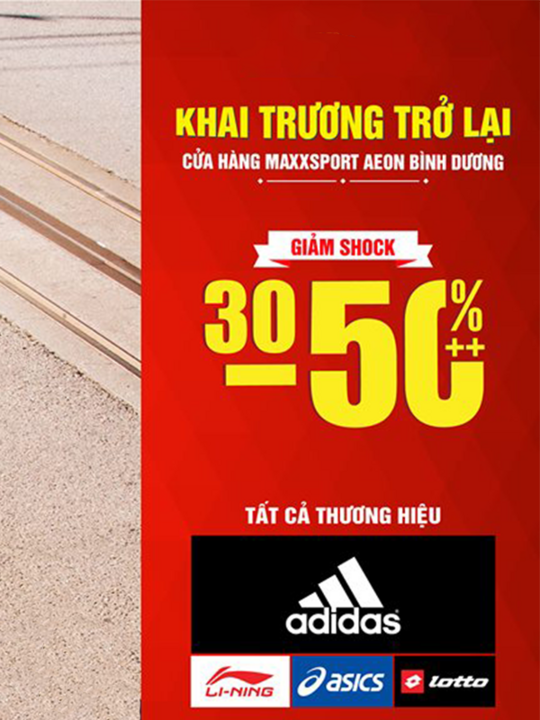 MaxxSport giảm 30-50% tại Maxxsport Bình Dương