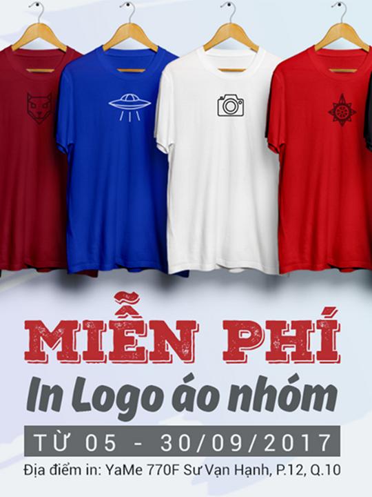 Yame miễn phí in Logo áo nhóm từ 2 người