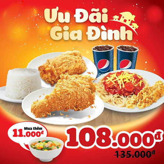 JolliBee ưu đãi combo gia đình chỉ với giá 108k