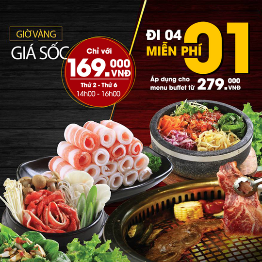 King BBQ buffet King BBQ 199k giảm còn 169k