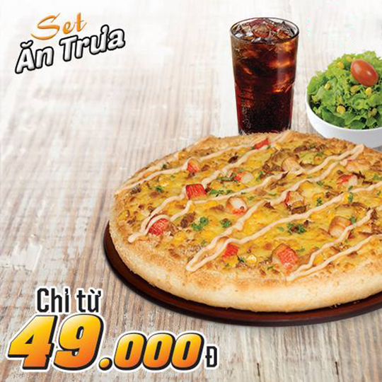 Pizza Hut combo ăn trưa giá chỉ 49k