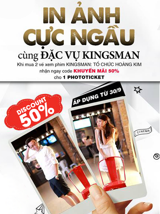 CGV giảm 50% Photo Ticket khi mua 2 vé phim
