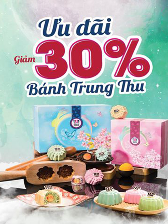 Baskin Robbins giảm 30% bánh trung thu kem lạnh