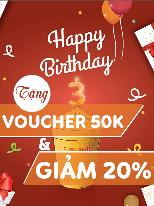 Gongcha t ng voucher gi m gi cho h a n t 200k