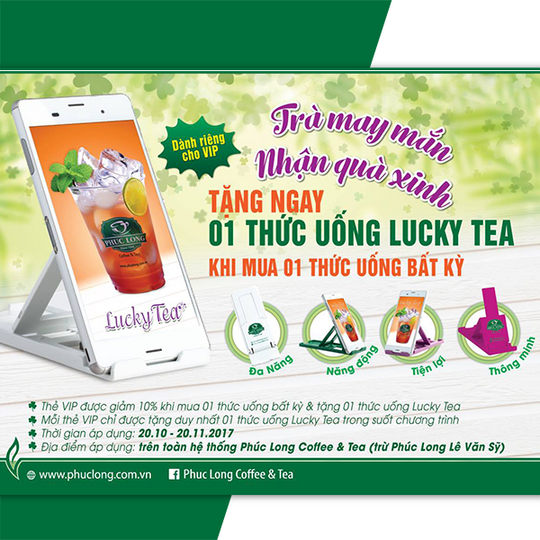 Phúc Long tặng Lucky Tea khi mua nước uống bất kỳ