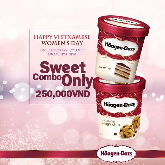 Haagen Dazs mua 1 tặng 1 2 hộp kem 450ml chỉ 250k