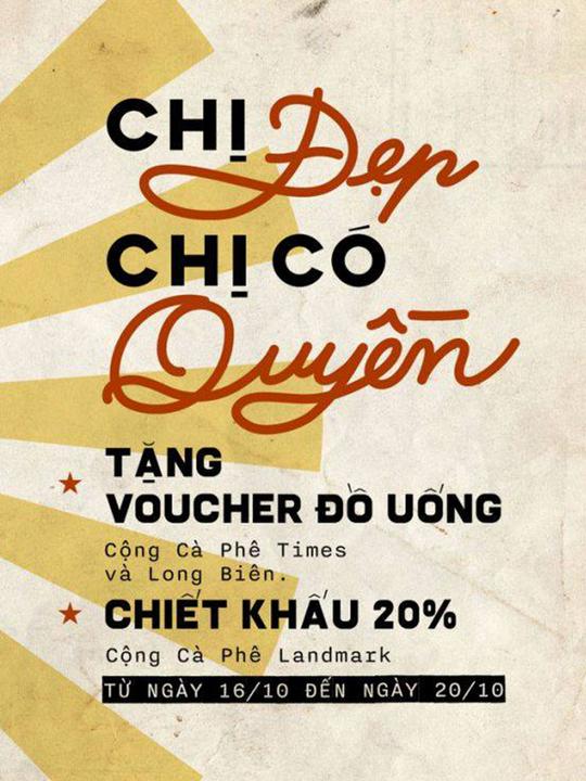Cộng Cafe tặng voucher và chiết khấu 20%