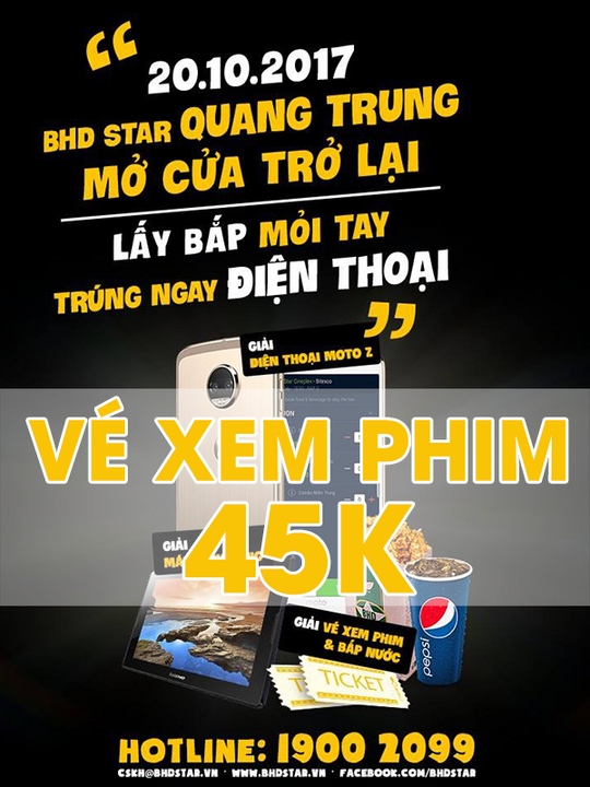 BHD Star Cineplex vé xem phim chỉ 45k tại Quang Trung