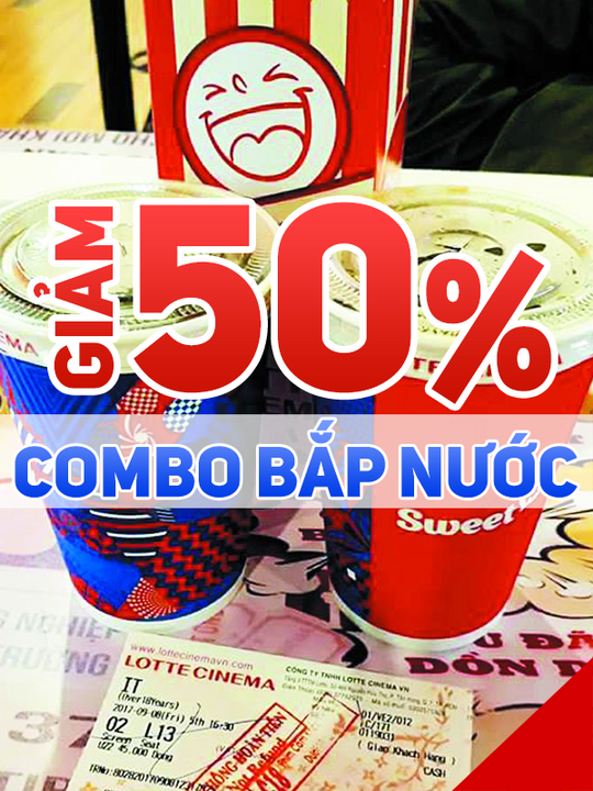 Lotte Cinema giảm 50% combo bắp nước