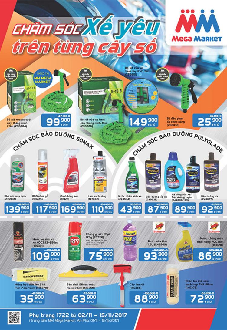 MM Mega Market ưu đãi hàng loạt sản phẩm chăm sóc xe