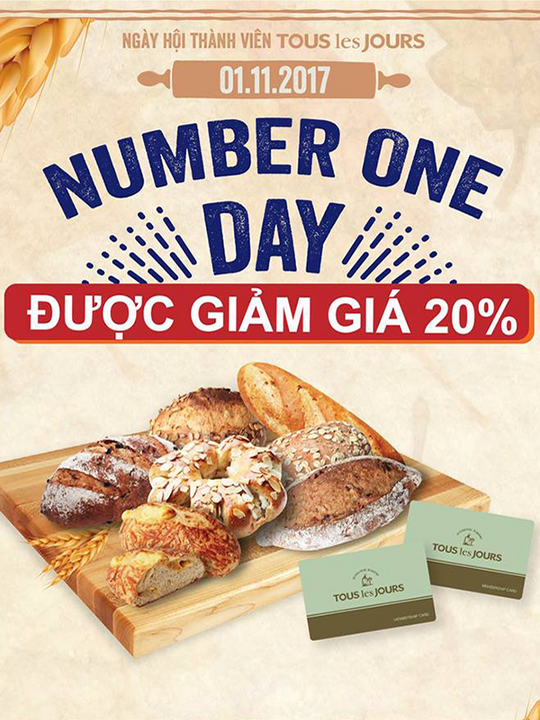 TOUS les JOURS giảm 20% cho thẻ thành viên