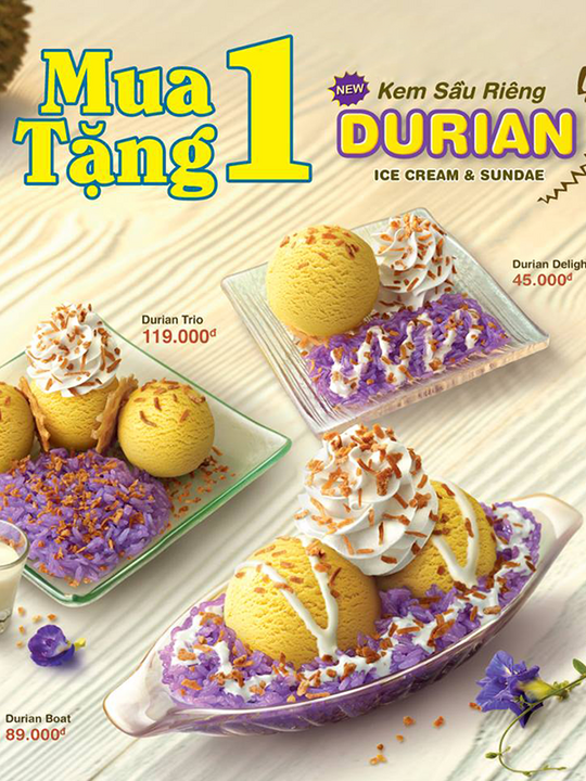 Swensen's VN mua 1 tặng 1 kem sầu riêng Durian Sundae