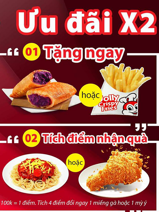 JolliBee ưu đãi cho hóa đơn từ 100k