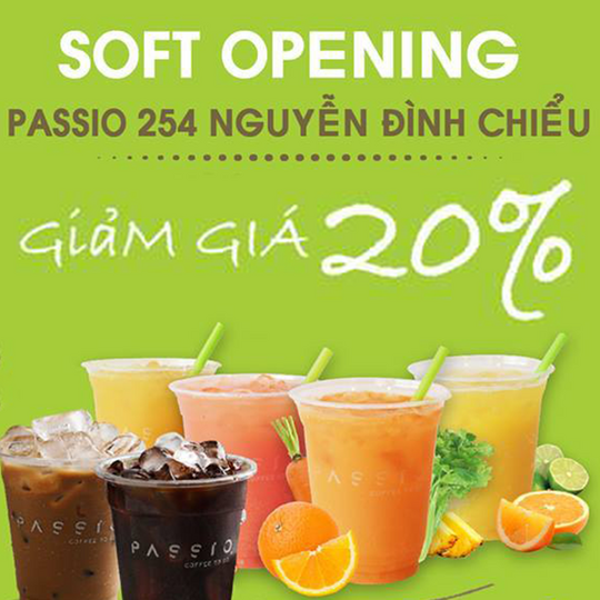 Passio Coffee Vietnam giảm 20% toàn menu món lạnh