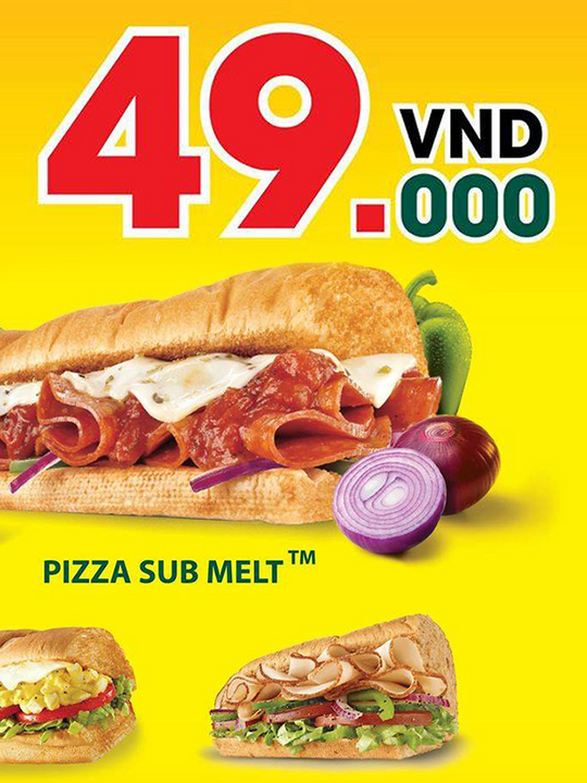 SUBWAY VIETNAM sandwich chỉ 49k