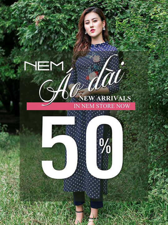 NEM Fashion giảm 50% toàn bộ sản phẩm áo dài cách tân