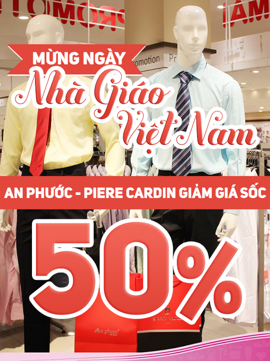 Aeon Mall giảm đến 50% từ An Phước và Piere Cardin