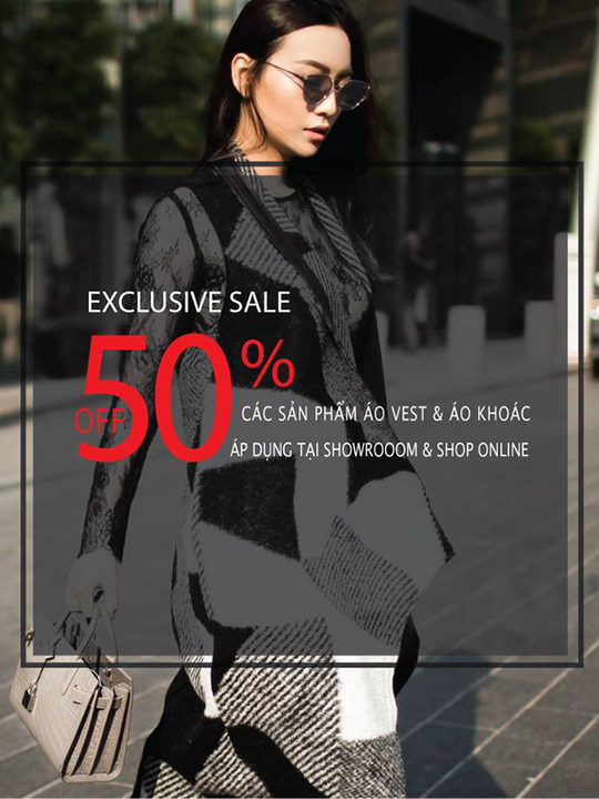 Kelly Bui giảm 50% các sản phẩm áo khoác và áo vest