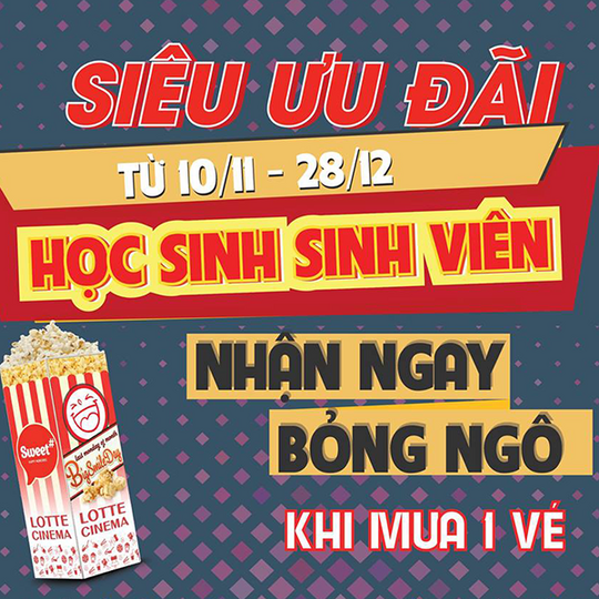Lotte Cinema ưu đãi xem phim tại Ninh Bình