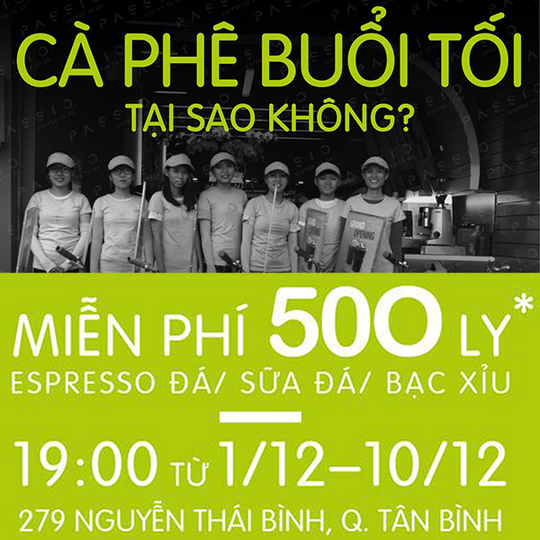 Passio Coffee Vietnam tặng 50 ly cà phê mỗi ngày